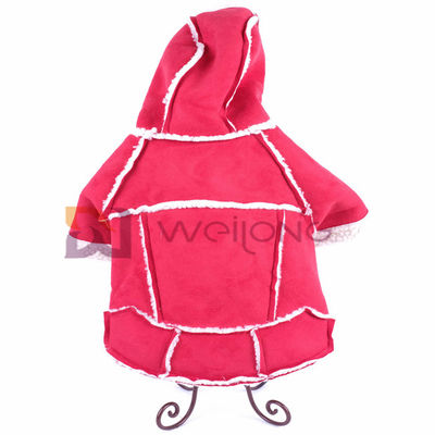 Caldo imiti la maglia con cappuccio di cuoio di Autumn Raw Edge Cute Pet dell'abbigliamento dell'animale domestico