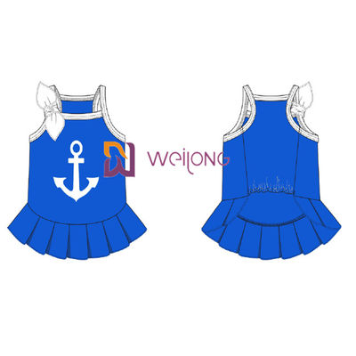 Femmina respirabile su misura del vestito dal cane di Anchor Pet Dress del marinaio del Jersey Cvc
