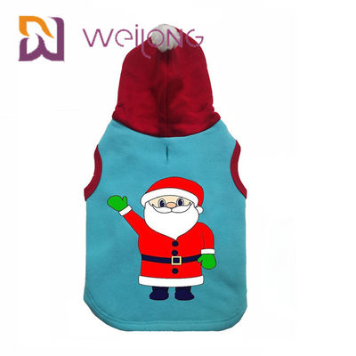 CVC Natale Cat Dog Hoodie Sweater With Santa Claus dei vestiti di maglia con cappuccio dell'animale domestico di inverno del vello