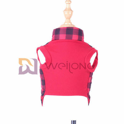 Elasticità della COSTOLA del rivestimento 2*2 del cane del plaid di Natale buona che apre i cappotti zippered del cane