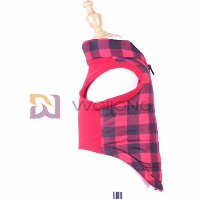 Elasticità della COSTOLA del rivestimento 2*2 del cane del plaid di Natale buona che apre i cappotti zippered del cane