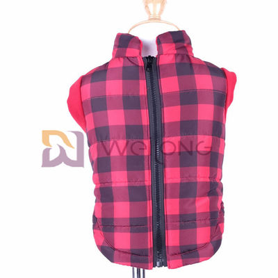 Elasticità della COSTOLA del rivestimento 2*2 del cane del plaid di Natale buona che apre i cappotti zippered del cane