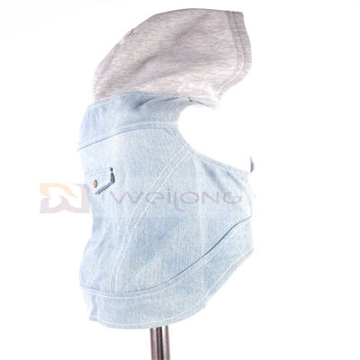 L'annata blu di maglia con cappuccio del cucciolo del denim del cotone ha lavato i vestiti XS-XL
