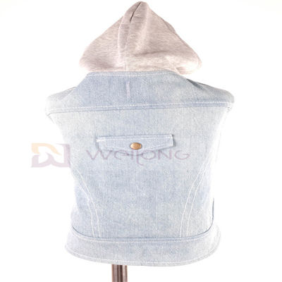 L'annata blu di maglia con cappuccio del cucciolo del denim del cotone ha lavato i vestiti XS-XL