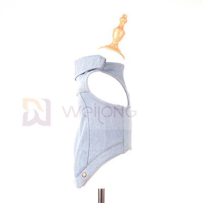 Rivestimento lavato d'annata blu del denim dell'animale domestico del cappotto dell'animale domestico di estate della primavera per il gatto del cane