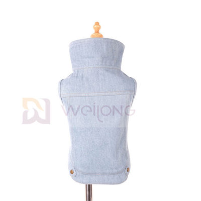 Rivestimento lavato d'annata blu del denim dell'animale domestico del cappotto dell'animale domestico di estate della primavera per il gatto del cane