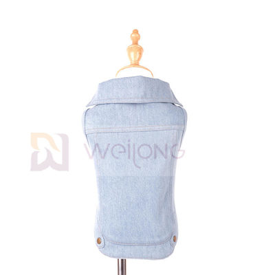 Rivestimento lavato d'annata blu del denim dell'animale domestico del cappotto dell'animale domestico di estate della primavera per il gatto del cane