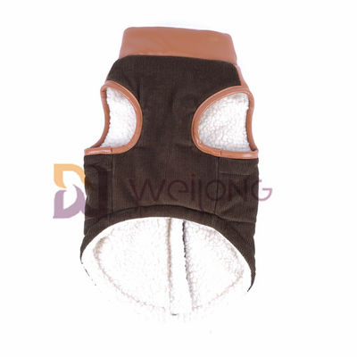 Il berbero di cuoio del rivestimento dello zip del cane del collare del velluto a coste su che allinea il cane caldo dell'inverno ricopre XS-XL