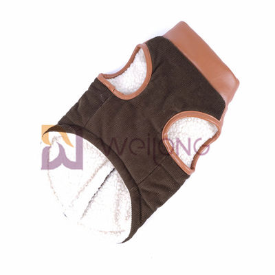 Il berbero di cuoio del rivestimento dello zip del cane del collare del velluto a coste su che allinea il cane caldo dell'inverno ricopre XS-XL