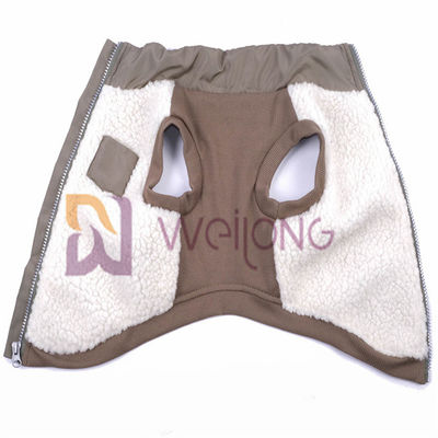 Rivestimento d'argento 2*2 RIB Low Body Dog Jackets dell'animale domestico del vello di berbero della chiusura lampo di buona elasticità per l'inverno
