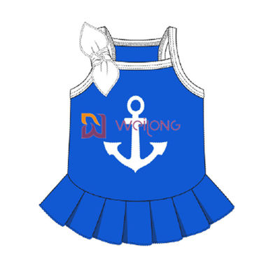 Femmina respirabile su misura del vestito dal cane di Anchor Pet Dress del marinaio del Jersey Cvc