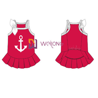Femmina respirabile su misura del vestito dal cane di Anchor Pet Dress del marinaio del Jersey Cvc