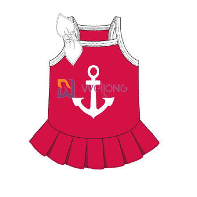 Femmina respirabile su misura del vestito dal cane di Anchor Pet Dress del marinaio del Jersey Cvc