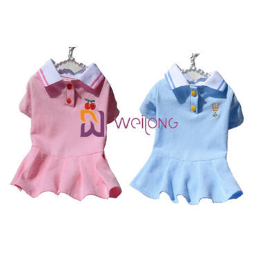 Vestito tricottato da Rib Collar Embroidered Customized Pet per la primavera/l'estate