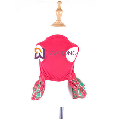 Il filato ha tinto il cane che CVC il Natale veste l'abitudine dell'arco del nastro del raso della gonna di plaid