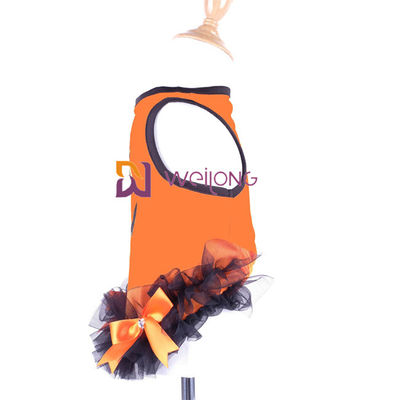 Vestito rotondo dal cane della zucca di progettazione del collo del vestito dall'animale domestico di Halloween dell'arco del nastro del raso