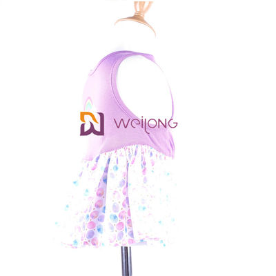 Gonna su misura del tutu del cane del tessuto di seta naturale della stampa di Digital del vestito dall'animale domestico dell'arcobaleno del Jersey CVC