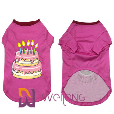 Camicia di gomma 180G su misura colore di compleanno del cucciolo della stampa