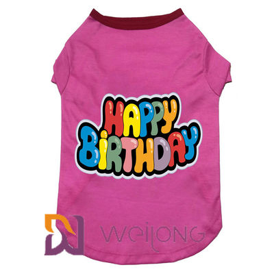 Camicia di gomma 180G su misura colore di compleanno del cucciolo della stampa