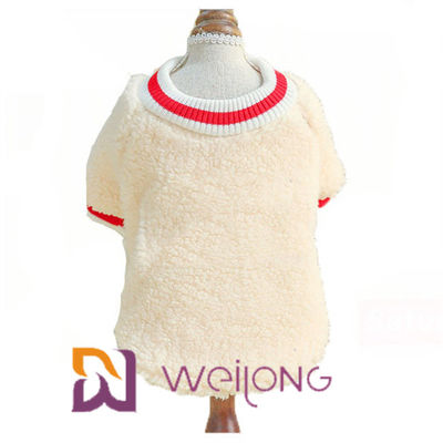 La maglietta di Rib Knit Short Sleeve Pet tiene la maglietta molle calda di Sherpa per il cane