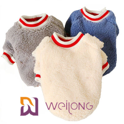 La maglietta di Rib Knit Short Sleeve Pet tiene la maglietta molle calda di Sherpa per il cane