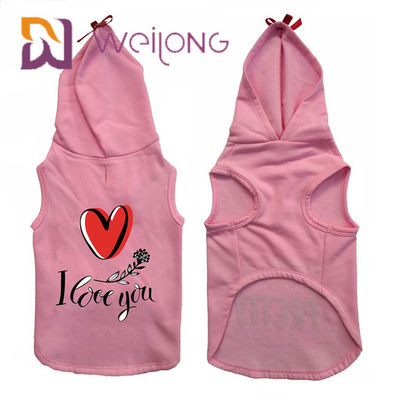 CVC il vello della maglietta felpata del cotone tiene i cani/gatti rosa caldi di maglia con cappuccio dell'animale domestico