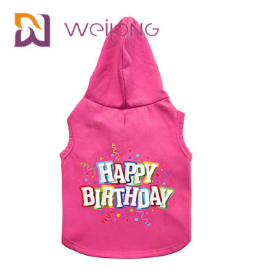 La maglia con cappuccio di gomma Colourful dell'animale domestico di compleanno della stampa ha personalizzato la maglia con cappuccio rosa del cane
