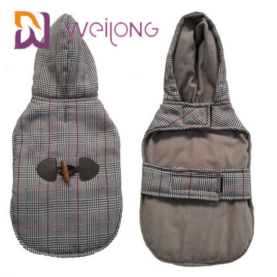 L'inverno su ordinazione di maglie con cappuccio del cane del tricot spazzolato pied de poule tiene la maglia con cappuccio calda del cucciolo di BSCI