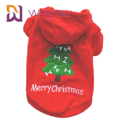 Ricami la MAGLIA CON CAPPUCCIO polare dell'animale domestico del vello per la maglia con cappuccio del vello del cane di Natale