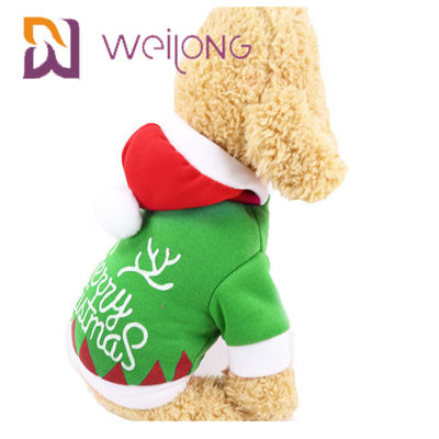 L'inverno del cucciolo di maglia con cappuccio di Natale copre con i vestiti dell'inverno di Santa Claus Snowman Elk Dog Cat