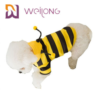 Vestiti divertenti di maglia con cappuccio del cane del costume dell'ape della striscia dell'abbigliamento dell'animale domestico di apis florea