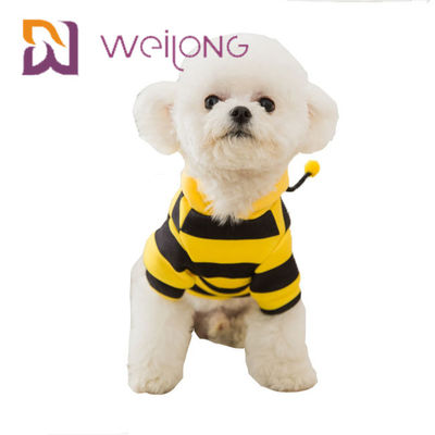 Vestiti divertenti di maglia con cappuccio del cane del costume dell'ape della striscia dell'abbigliamento dell'animale domestico di apis florea
