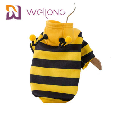 Vestiti divertenti di maglia con cappuccio del cane del costume dell'ape della striscia dell'abbigliamento dell'animale domestico di apis florea