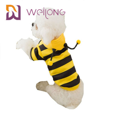 Vestiti divertenti di maglia con cappuccio del cane del costume dell'ape della striscia dell'abbigliamento dell'animale domestico di apis florea