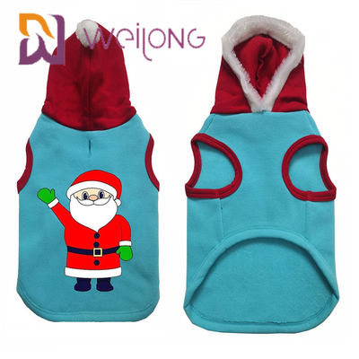 CVC Natale Cat Dog Hoodie Sweater With Santa Claus dei vestiti di maglia con cappuccio dell'animale domestico di inverno del vello