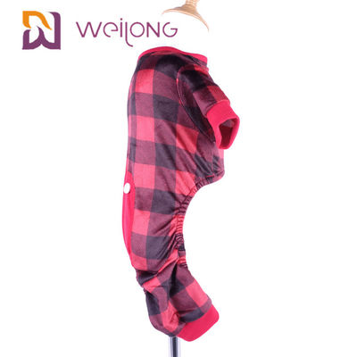 Pigiami personalizzabili del cane del plaid di poli della stampa della flanella dell'animale domestico calore del pigiama