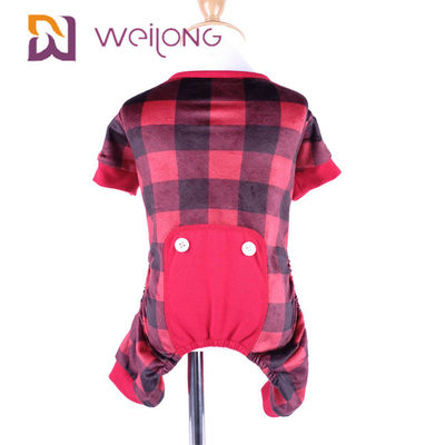 Pigiami personalizzabili del cane del plaid di poli della stampa della flanella dell'animale domestico calore del pigiama