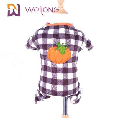 Pigiami di gomma del cane del plaid di Halloween dei pigiami del cane del vello della zucca della stampa