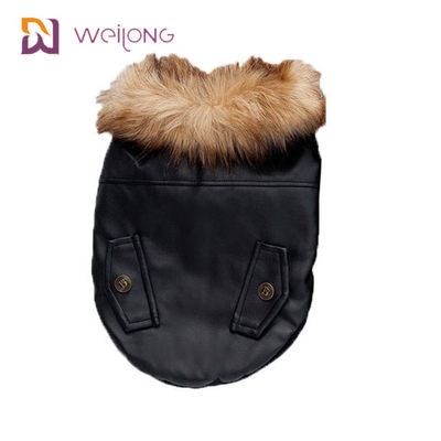 Vestiti su misura di inverno del cane del cappotto dell'animale domestico di Leatheret della pelliccia del Faux
