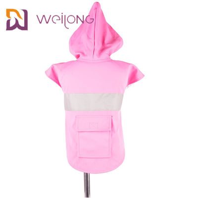 Impermeabile riflettente del cane di maglia con cappuccio dell'animale domestico della tasca reale regolabile dell'impermeabile con il cappuccio