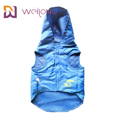 Impermeabile impermeabile XS-XL blu dell'animale domestico della stampa della gomma di apertura del Velcro