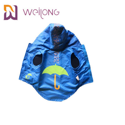 Impermeabile impermeabile XS-XL blu dell'animale domestico della stampa della gomma di apertura del Velcro