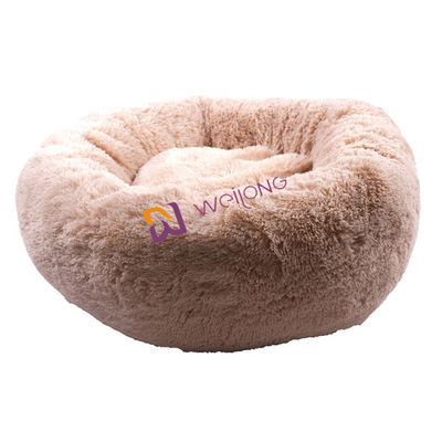Letto di lusso molle calmante accogliente dell'animale domestico della peluche della ciambella del cane ansia rotonda del letto di anti