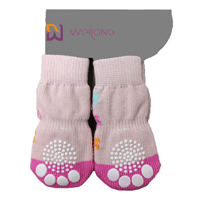 L'anti slittamento dell'animale domestico tricotta il cane Socks&amp; Cat Socks con il rinforzo di gomma Paw Protector