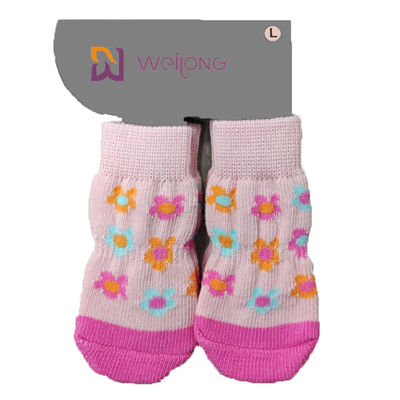 L'anti slittamento dell'animale domestico tricotta il cane Socks&amp; Cat Socks con il rinforzo di gomma Paw Protector