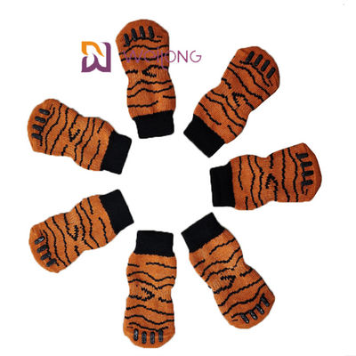 L'elastam del cotone non slitta l'imitazione dei calzini del cane di Tiger Stripes per le zampe dei cani