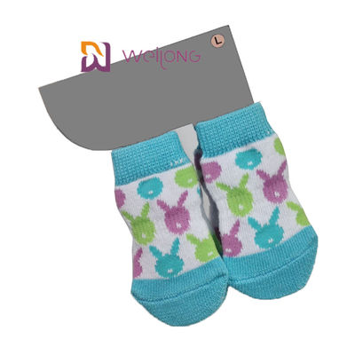 Il cane blu di Paw Protector Custom Pet Socks dell'elastam del cotone colpisce con forza per proteggere i pavimenti di legno duro